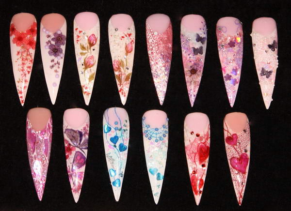 декор в дизайне ногтей с элементами прорисовки акварельными красками